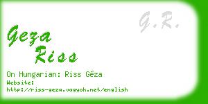 geza riss business card